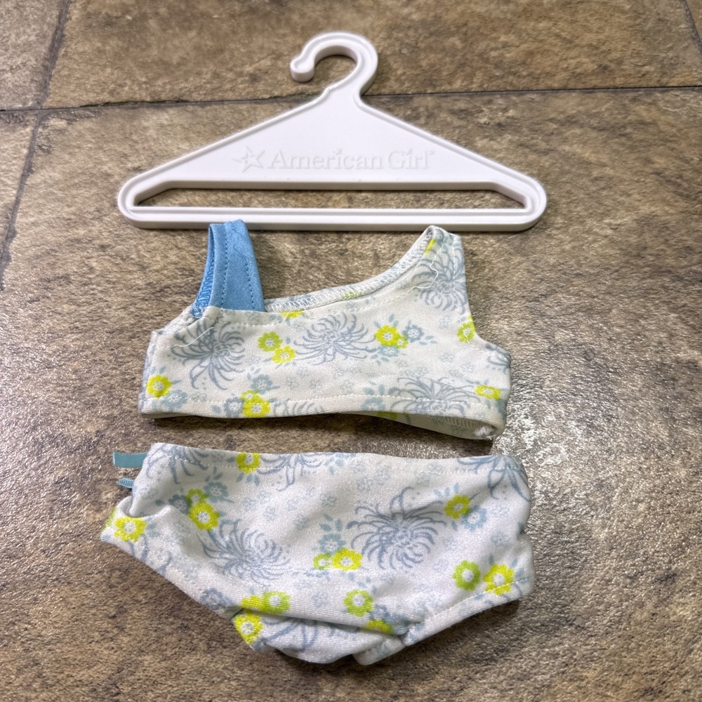 American Girl Doll Swimsuit Floral Bikini 2 Pc Outfit & Hanger